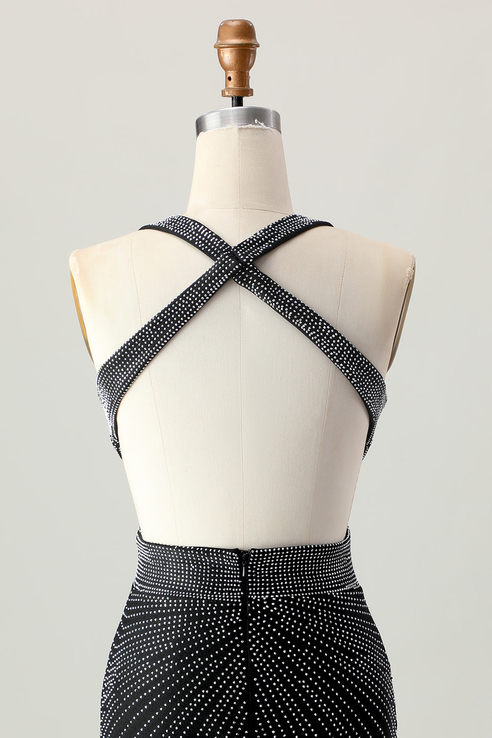 Black Bodycon V-Neck Beaded Homecoming Dress