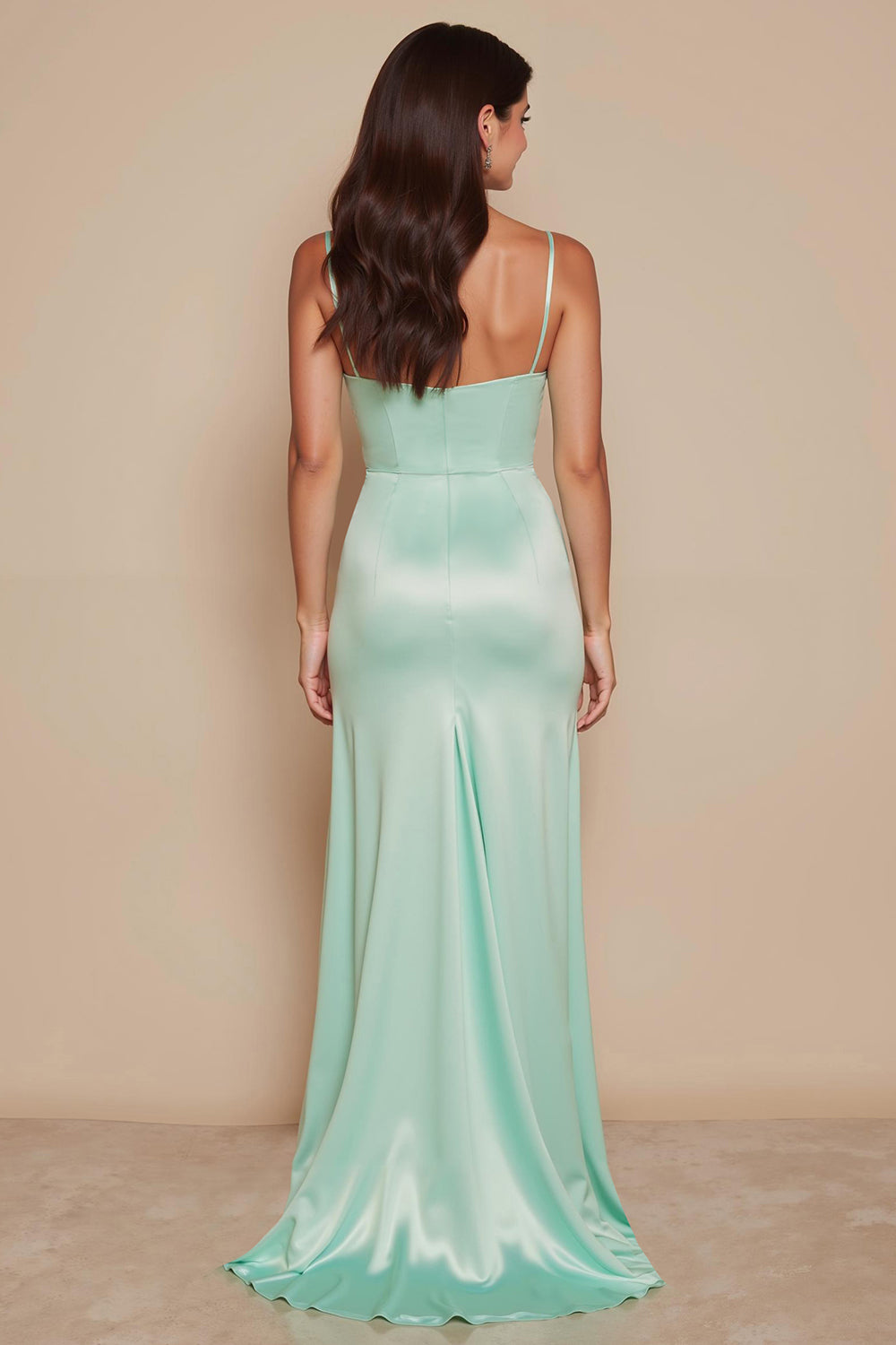 Mint Green Sweep Train Sweetheart Mermaid Bridesmaid Dress with Slit