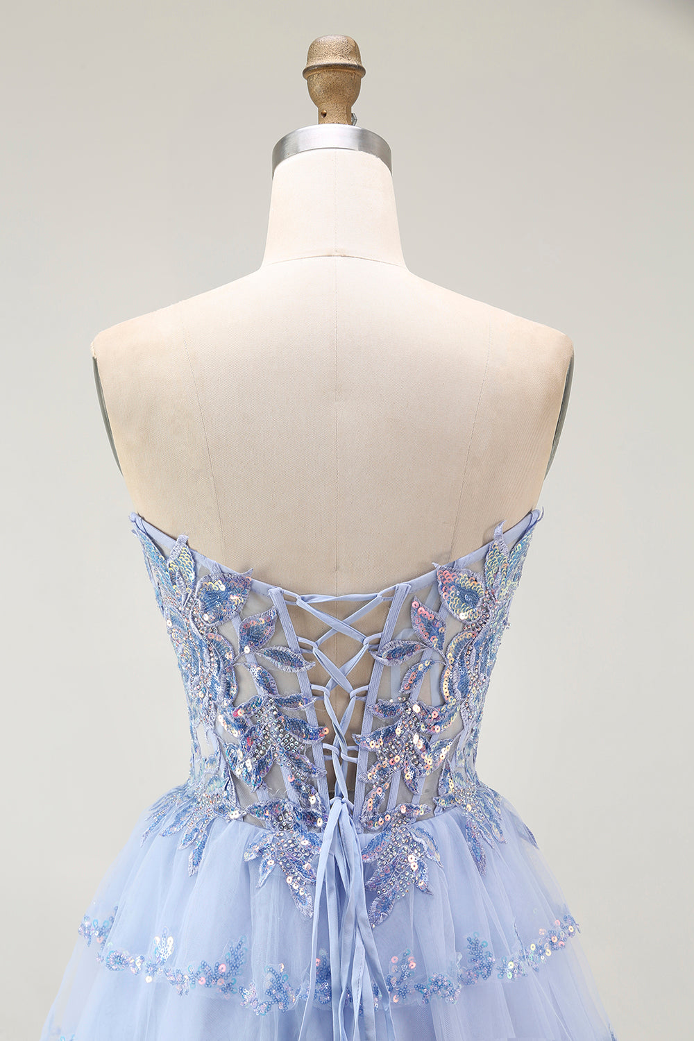 Larvender Strapless Tiered A Line Homecoming Dress