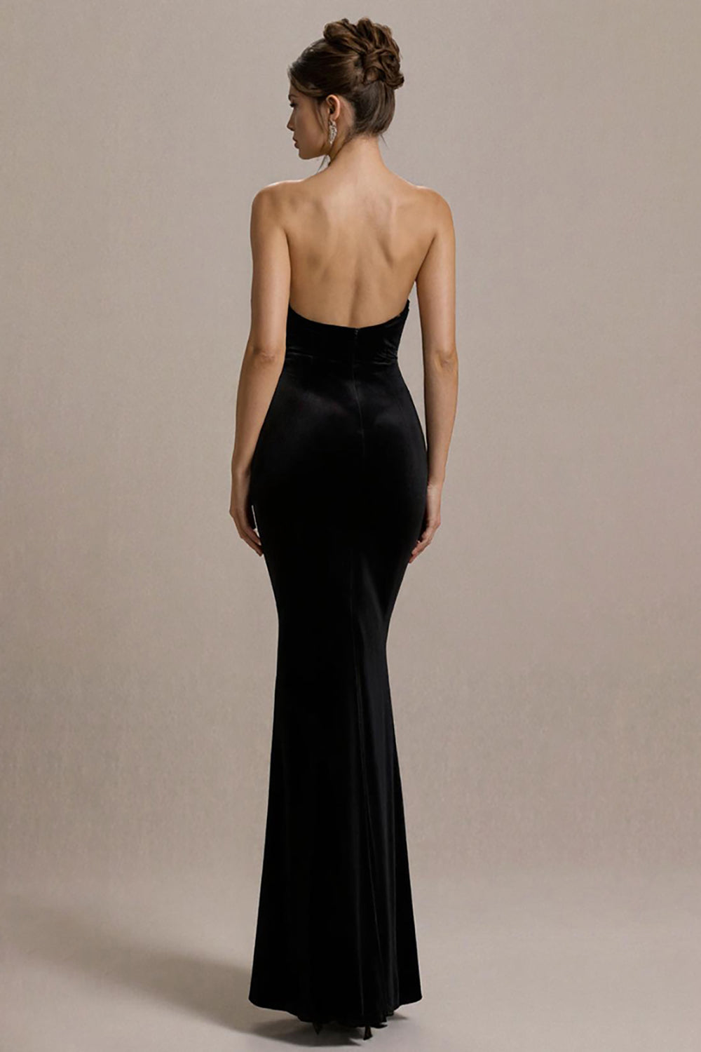 Sparkly Strapless Black Mermaid Evening Dress