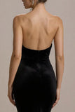 Sparkly Strapless Black Mermaid Evening Dress