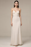 Strapless Ivory Sheath Evening Dress