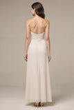 Strapless Ivory Sheath Evening Dress