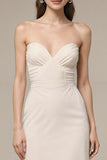 Strapless Ivory Sheath Evening Dress