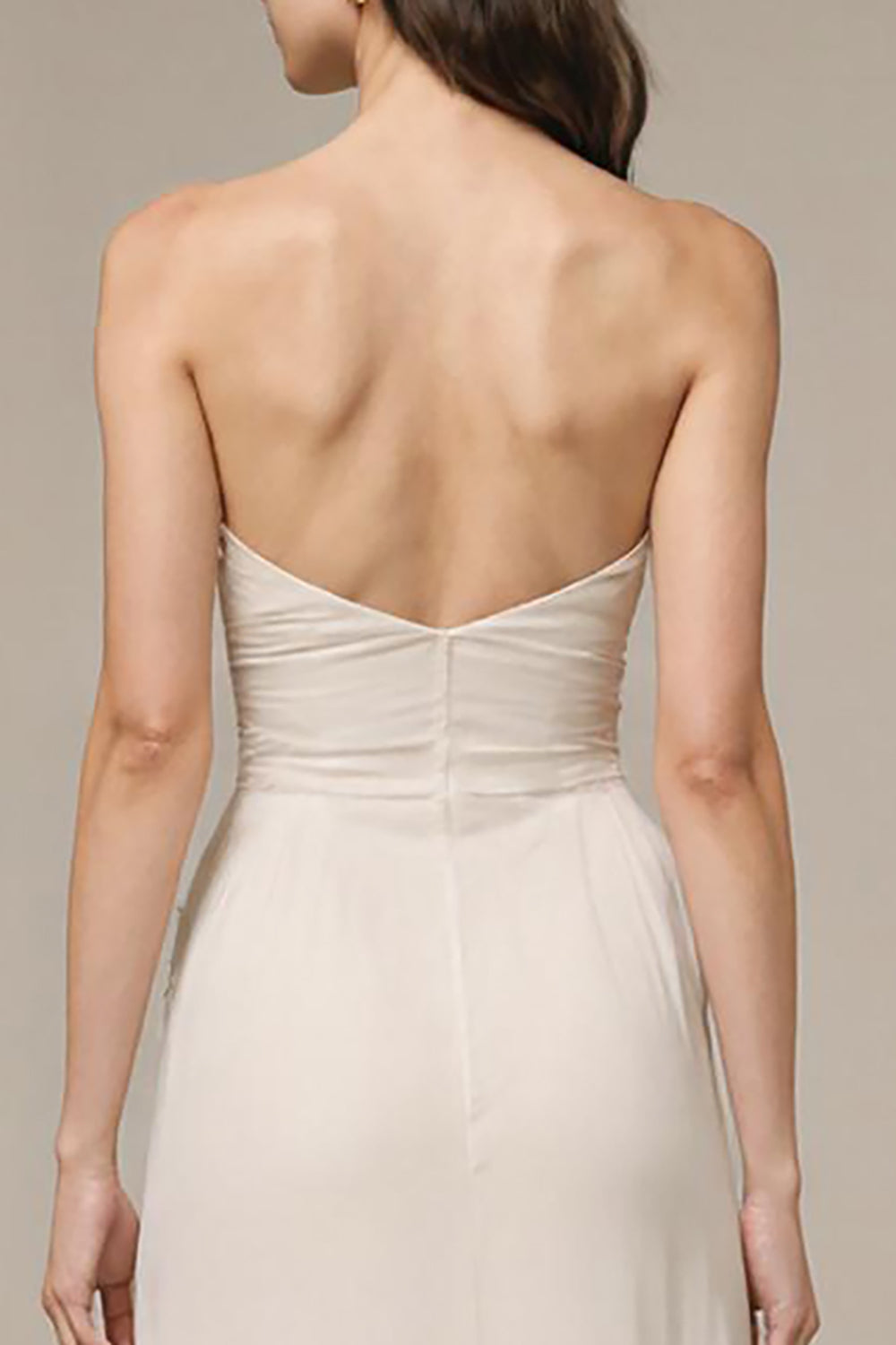 Strapless Ivory Sheath Evening Dress