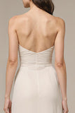 Strapless Ivory Sheath Evening Dress