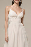 Ivory Spaghetti Straps A Line Evening Dress