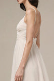 Ivory Spaghetti Straps A Line Evening Dress