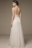 Strapless A Line Ivory Long Evening Dress