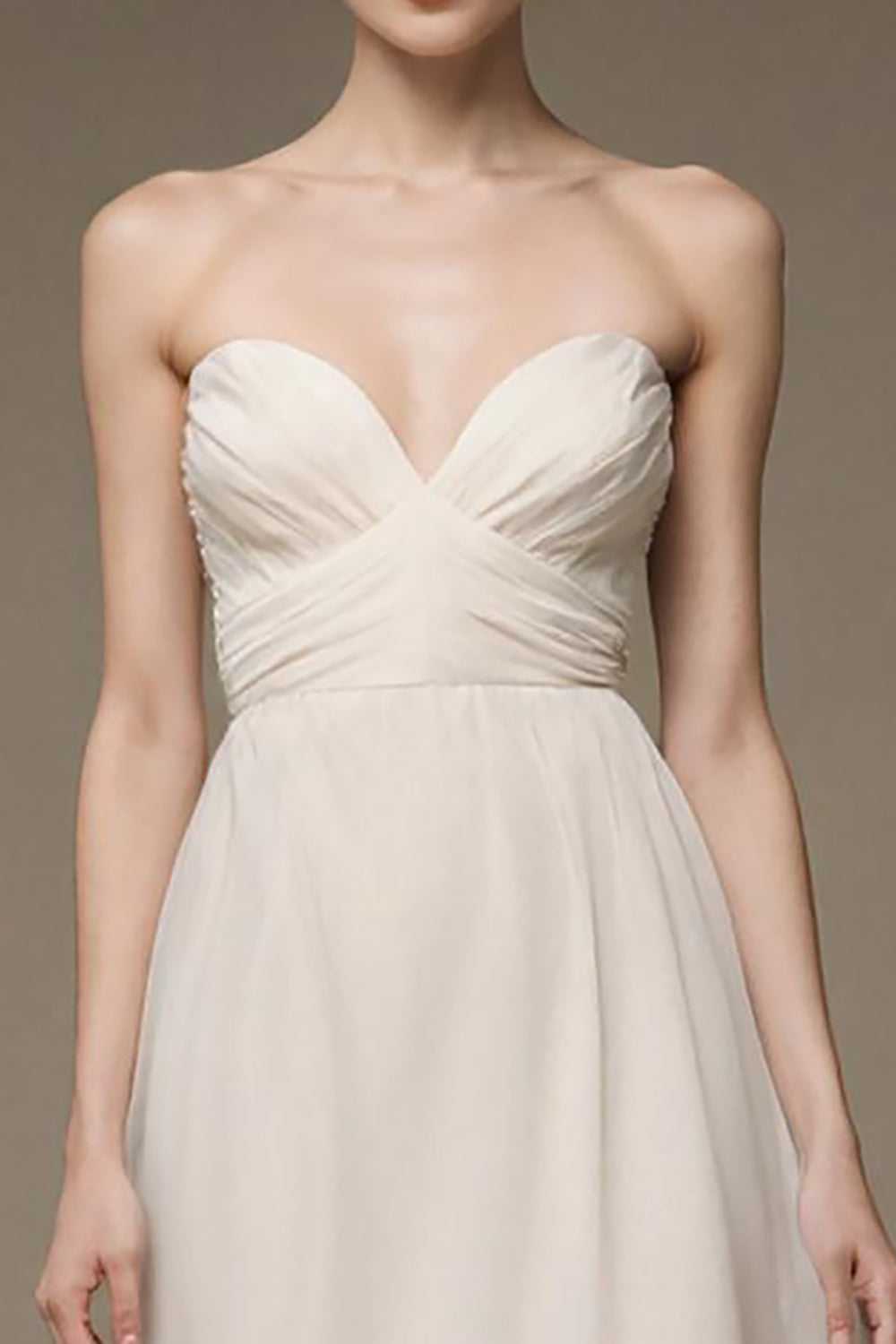 Strapless A Line Ivory Long Evening Dress