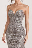 Strapless Mermaid Silver Long Evening Dress