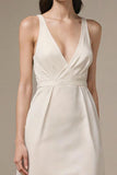 Ivory A Line V Neck Long Evening Dress