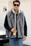Light Grey Faux Fur Winter Men's Vest