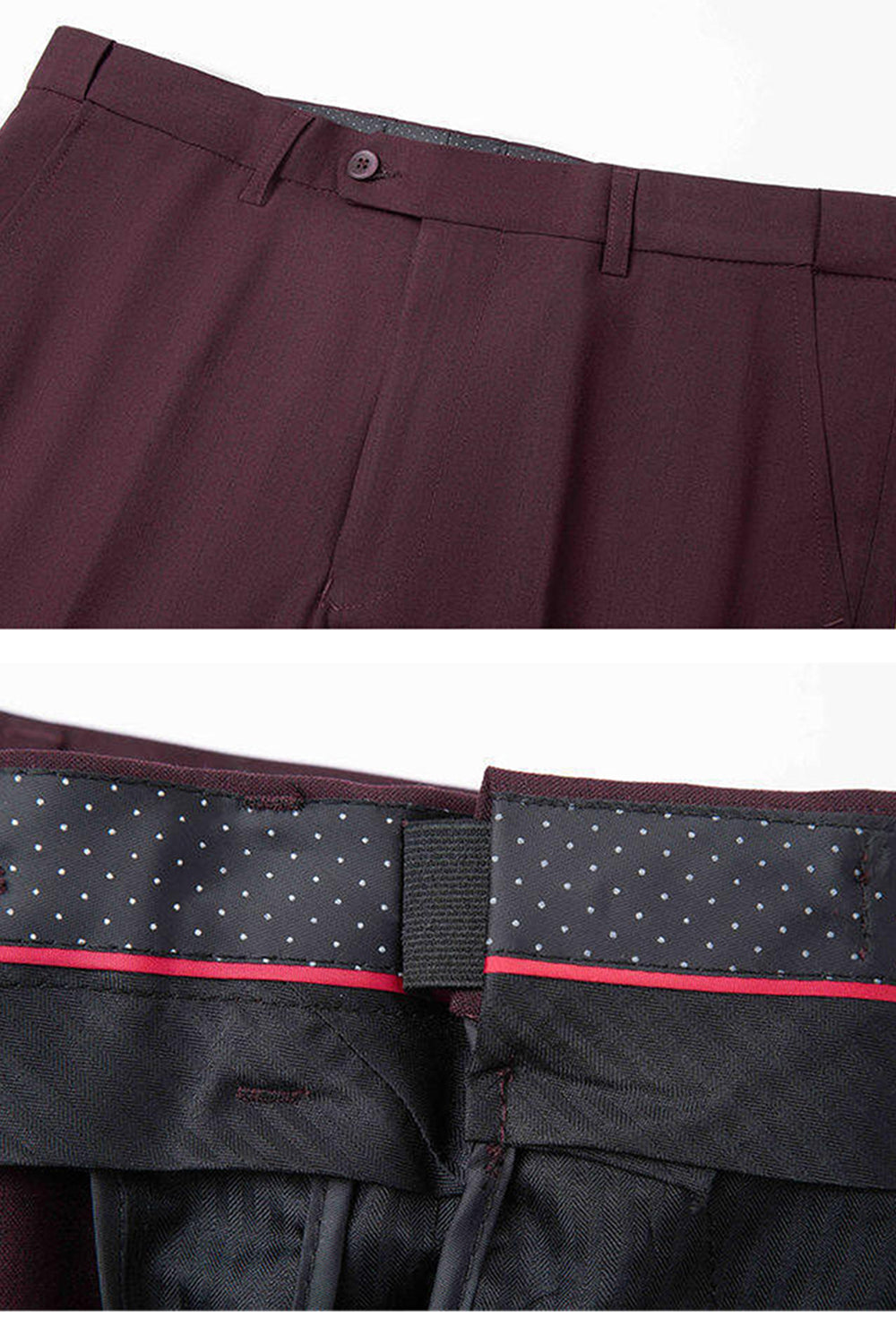 Dark Red Notched Lapel 2-piece Men Suits