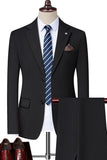 Black Notched Lapel Singel Breasted 2-piece Men Suits
