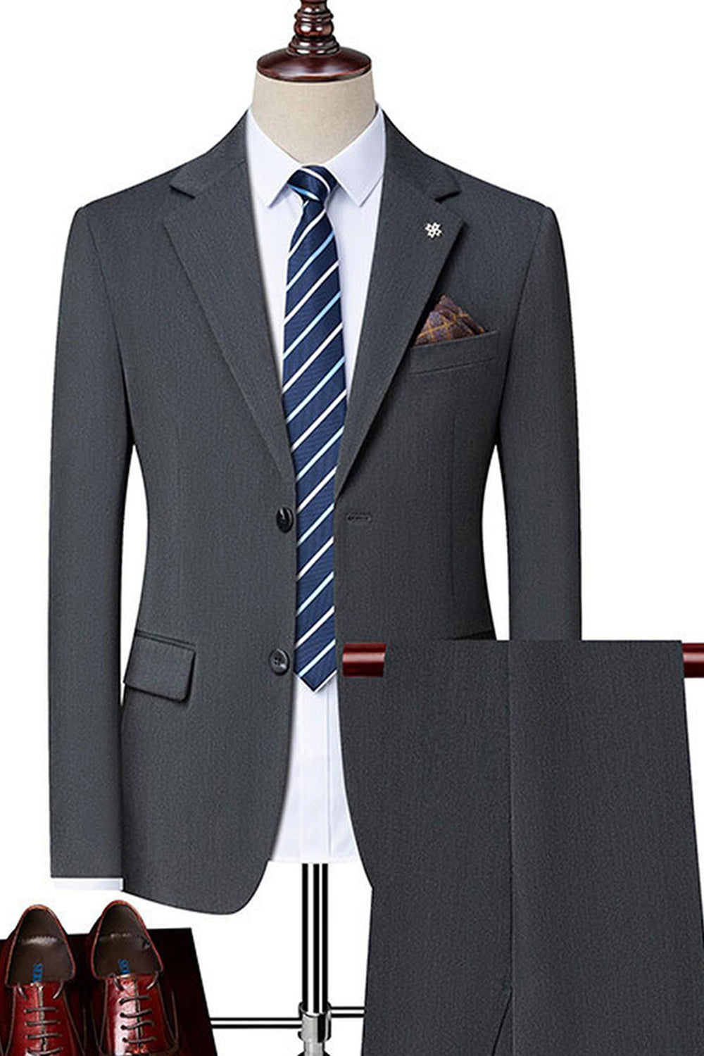Black Notched Lapel Singel Breasted 2-piece Men Suits