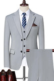 Black Singel Breasted Notched Lapel 3-Piece Men Suits