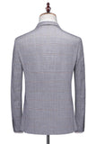 Grey 3 Piece Notched Lapel Single Breasted Men Suits