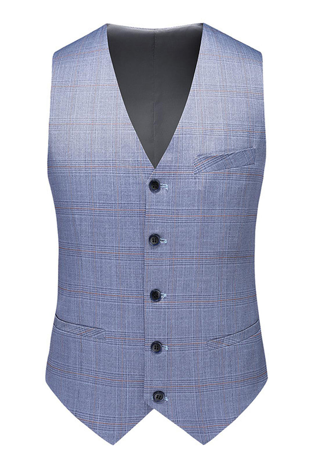 Blue Notched Lapel 3 Pieces Men's Formal Suits