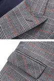 Men's Grey Plaid Peak Lapel 3 Pieces Prom Suits