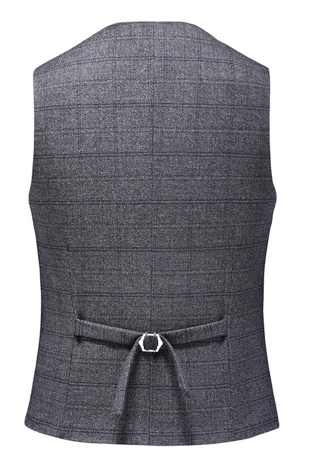 Men's Dark Blue Plaid Notched Lapel 3 Pieces Prom Suits