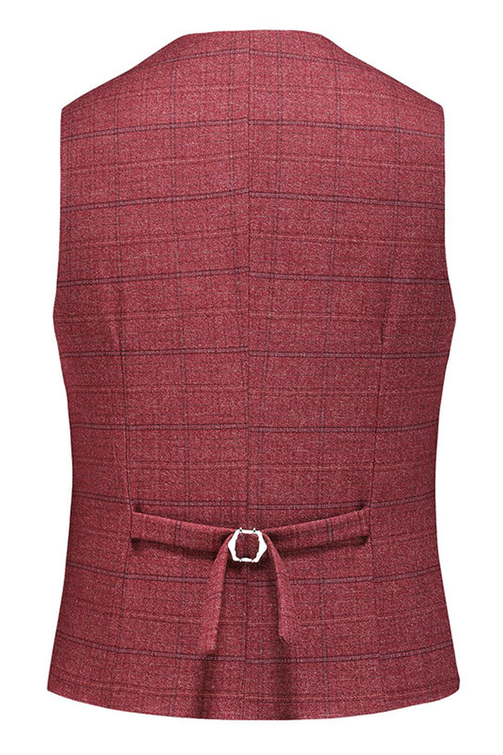 Men's Dark Blue Plaid Notched Lapel 3 Pieces Prom Suits