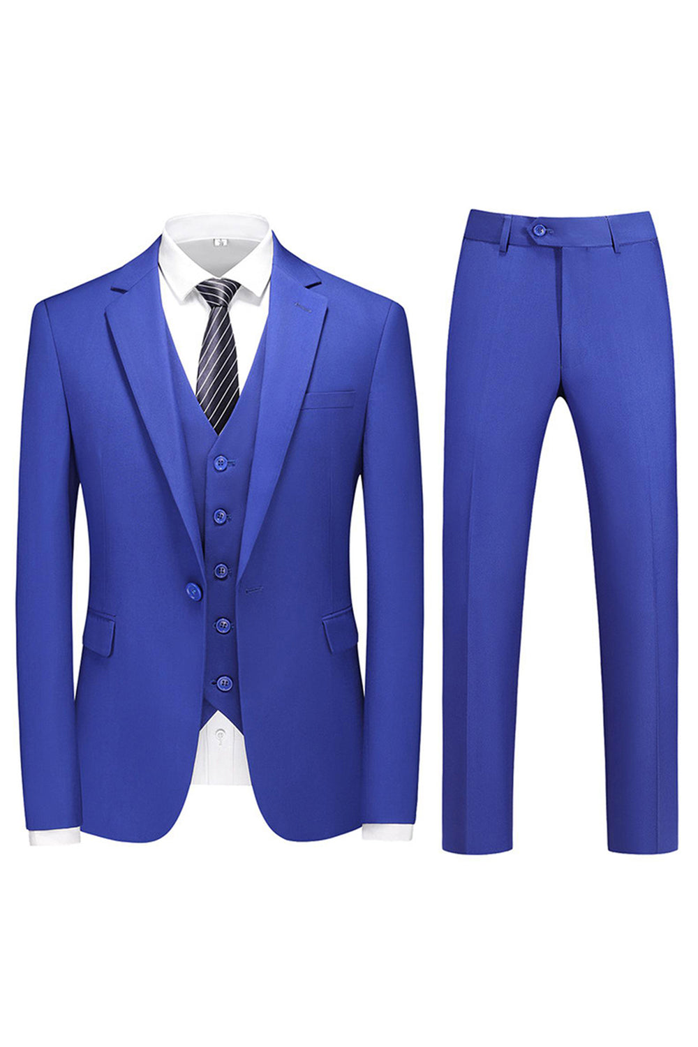 Men's Violet Single Breasted Notched Lapel 3 Pieces Prom Suits