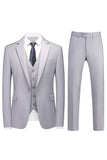 Men's Violet Single Breasted Notched Lapel 3 Pieces Prom Suits
