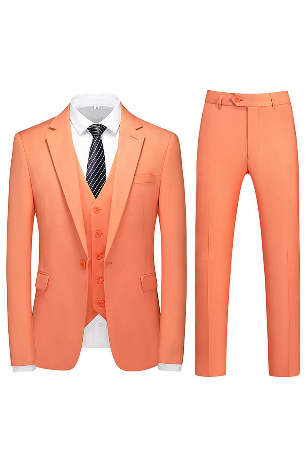 Men's Violet Single Breasted Notched Lapel 3 Pieces Prom Suits