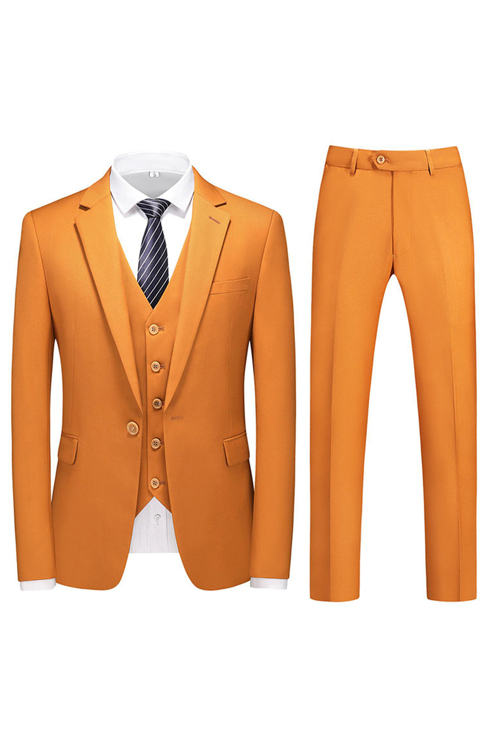 Men's Violet Single Breasted Notched Lapel 3 Pieces Prom Suits