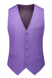 Men's Violet Single Breasted Notched Lapel 3 Pieces Prom Suits