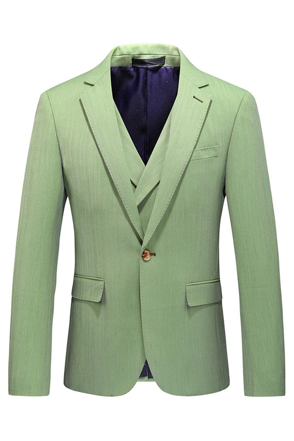 Light Green Notched Lapel 3 Pieces Men's Formal Suits