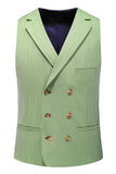 Light Green Notched Lapel 3 Pieces Men's Formal Suits