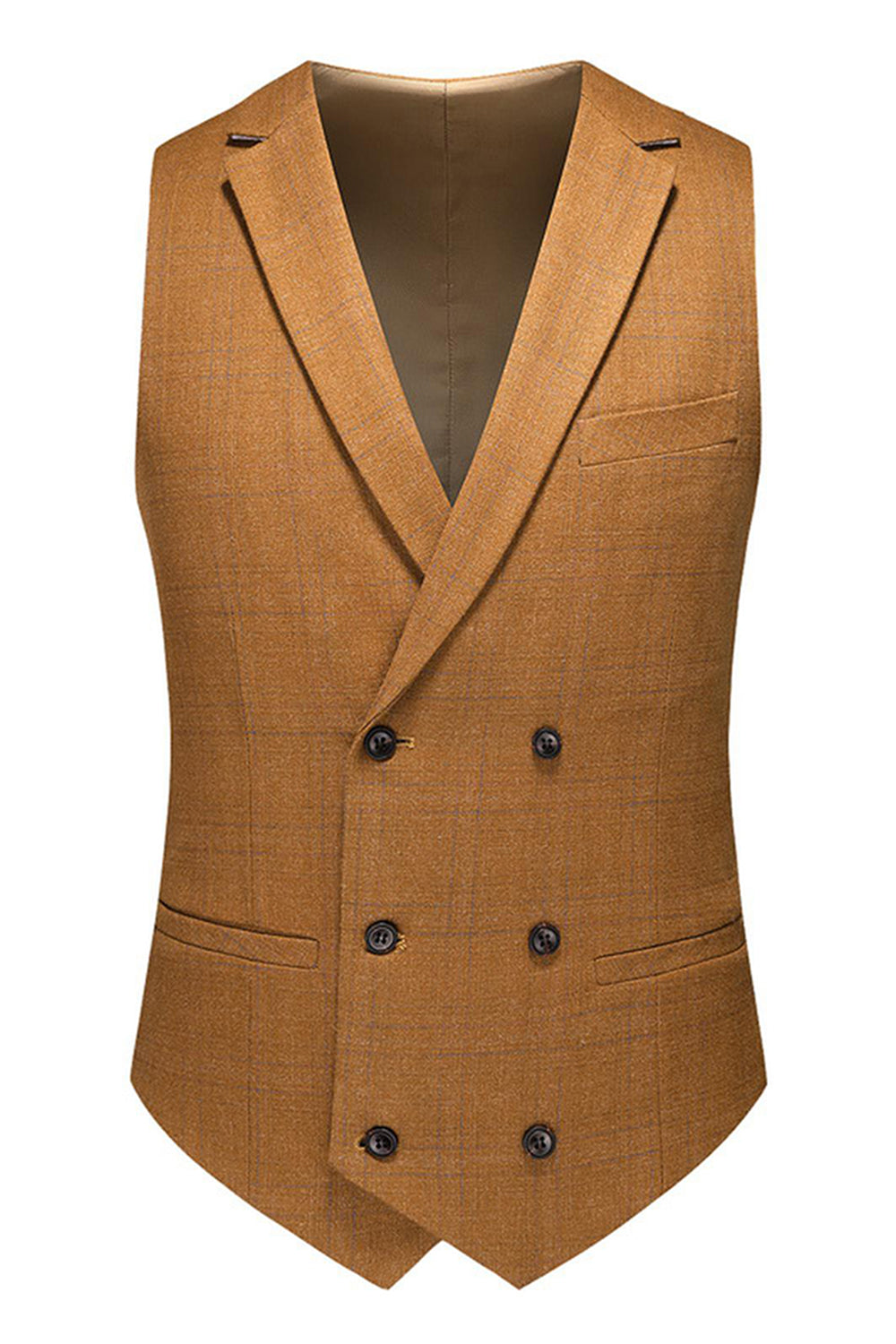 Caramel Peaked Lapel 3 Pieces Men's Prom Suits