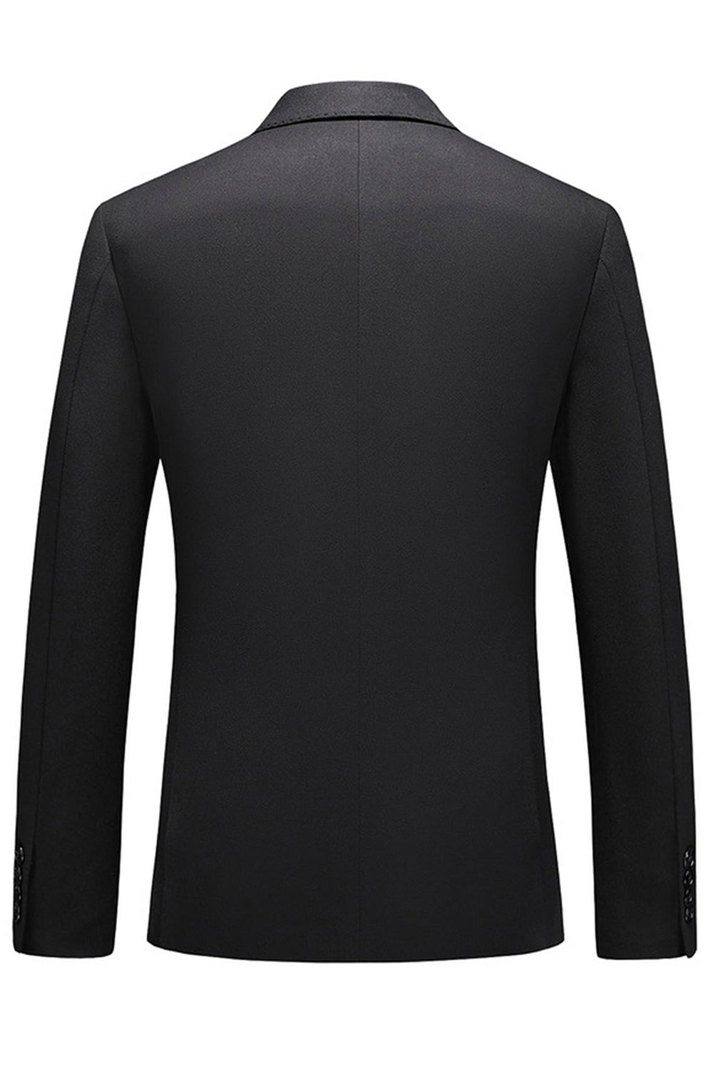 Black Peaked Lapel 3 Pieces Satin Men's Prom Suits