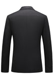 Black Peaked Lapel 3 Pieces Satin Men's Prom Suits