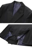 Black Peaked Lapel 3 Pieces Satin Men's Prom Suits