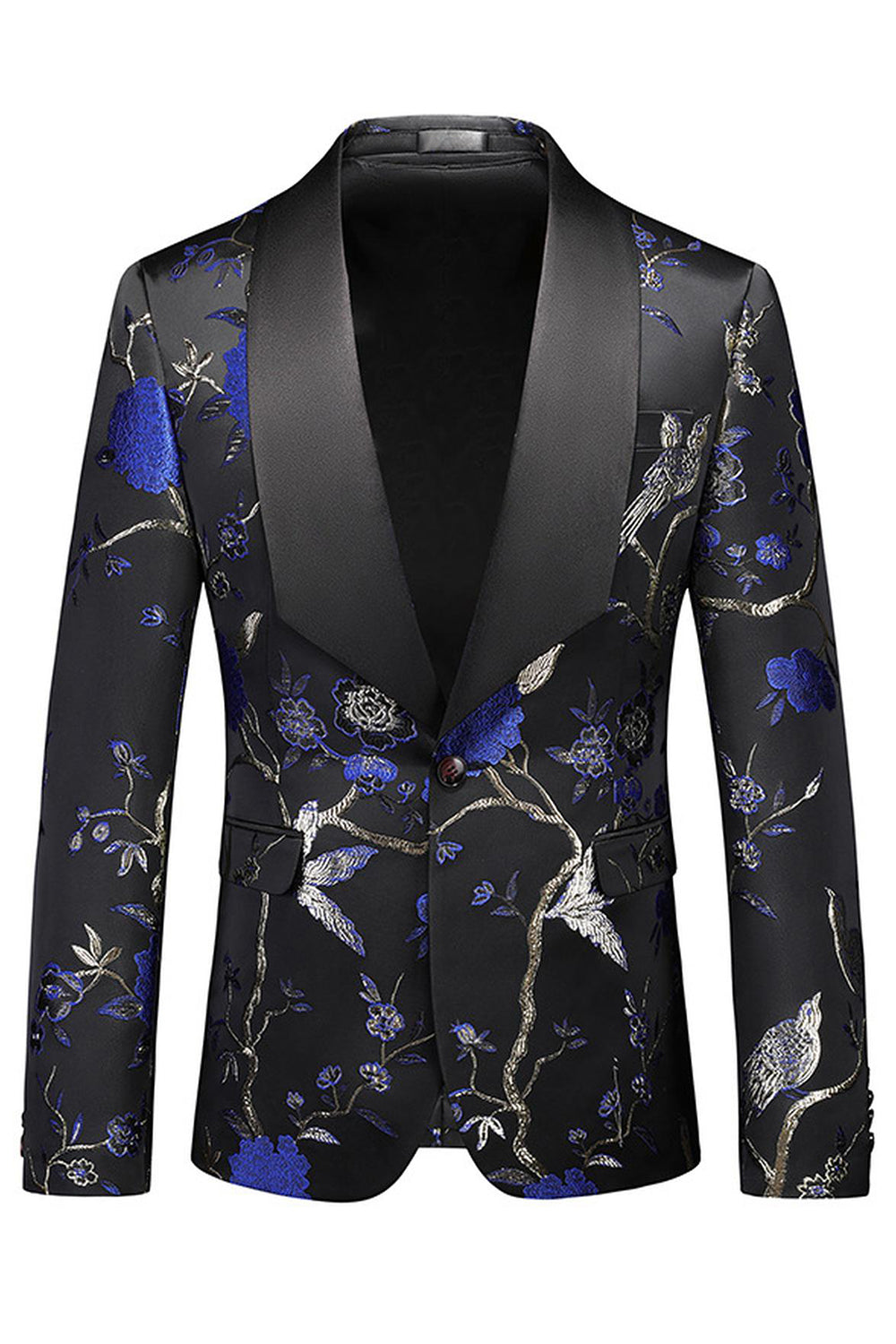 Purple Shawl Lapel Jacquard 3 Piece Men's Prom Suits