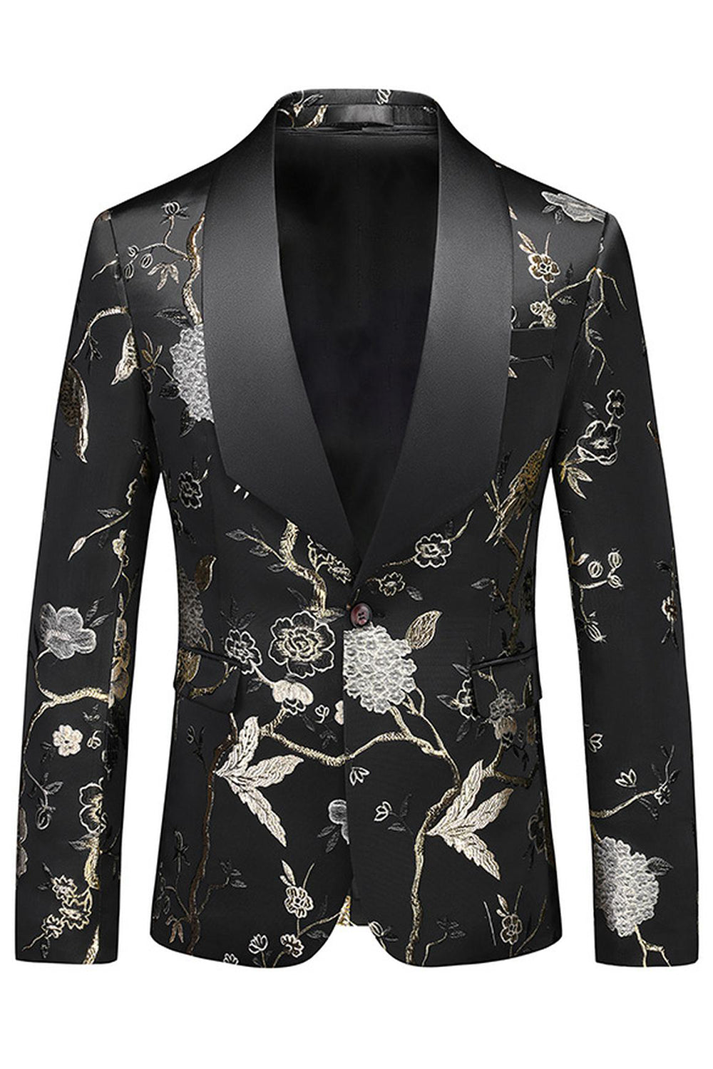 Purple Shawl Lapel Jacquard 3 Piece Men's Prom Suits