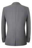 Grey 2 Piece Peak Lapel Single Breasted Men's Prom Suits