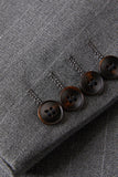 Grey 2 Piece Peak Lapel Single Breasted Men's Prom Suits