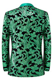 Green 2 Piece Jacquard Shawl Lapel Men's Prom Suits