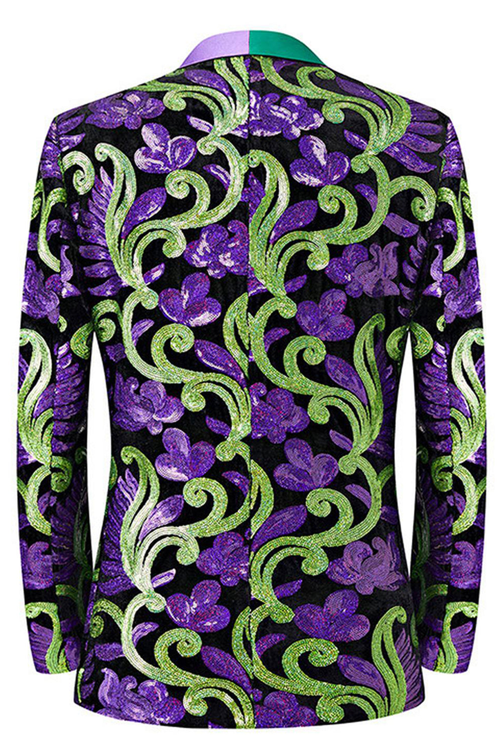 Green 2 Piece Jacquard Shawl Lapel Men's Prom Suits