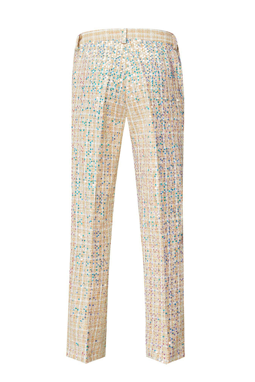 Sparkly Champagne Notched Lapel 2 Piece Men's Prom Suits with Sequins