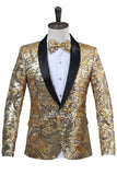 Sparkly Sequins Men's Red Shawl Lapel Prom Blazer