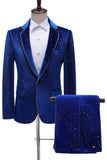 Glitter Green Notched Lapel 2 Piece Men's Prom Suit