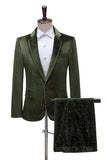 Glitter Green Notched Lapel 2 Piece Men's Prom Suit