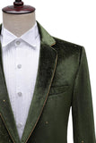 Glitter Green Notched Lapel 2 Piece Men's Prom Suit