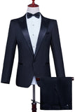 White Peak Lapel 2 Piece One Button Men's Prom Suit with Beading