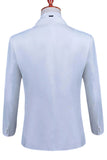 White Peak Lapel 2 Piece One Button Men's Prom Suit with Beading